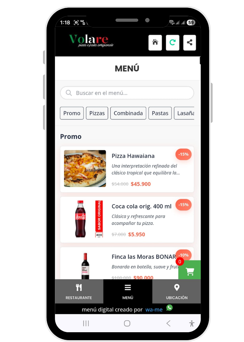 Volare app pantalla 3